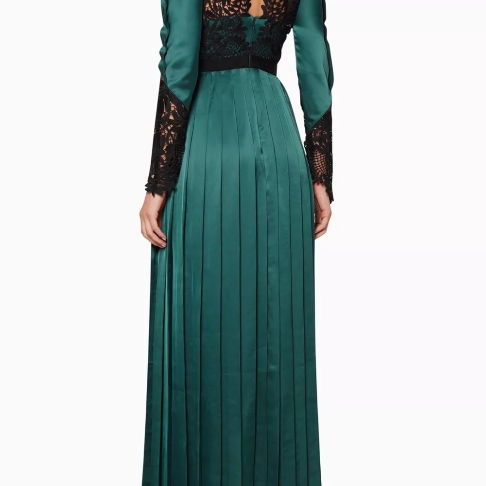 Self-Portrait Teal and Black Long Sleeve Dress - Picture 2 of 7